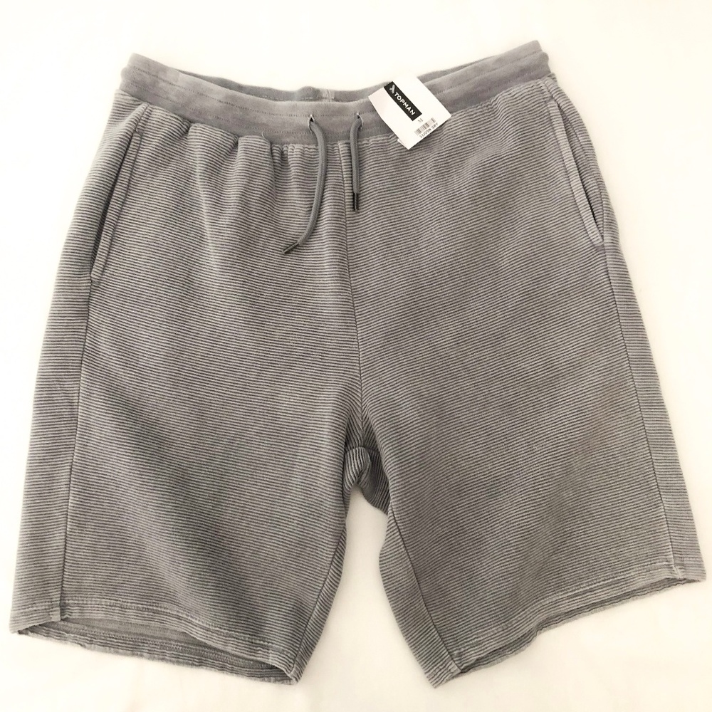 Topman Gray Ottoman Jersey Shorts